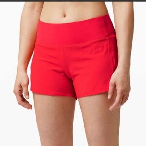 Lululemon Speed Up shorts long 4” size 4, carnation red